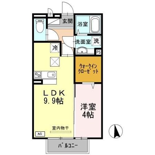 プレベール B棟B103の間取り