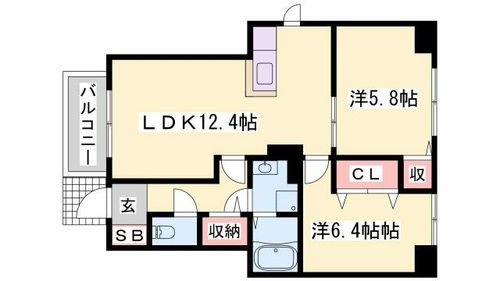 メゾン ド リジェールN101の間取り