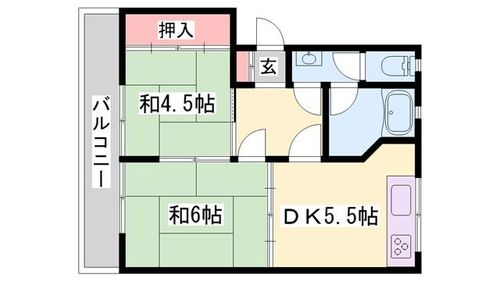 北山マンション2Fの間取り