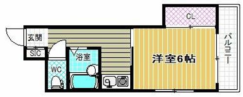 大阪府藤井寺市野中1丁目(マンション)の賃貸物件の間取り