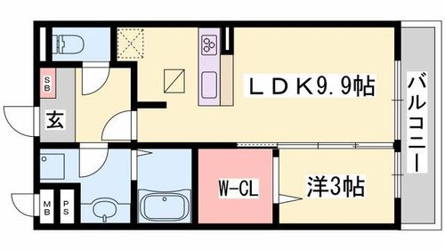 セジュール町坪の間取り