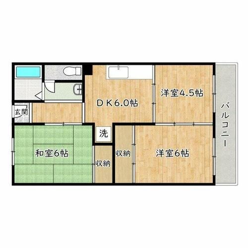 大阪府和泉市阪本町(マンション)の賃貸物件の間取り