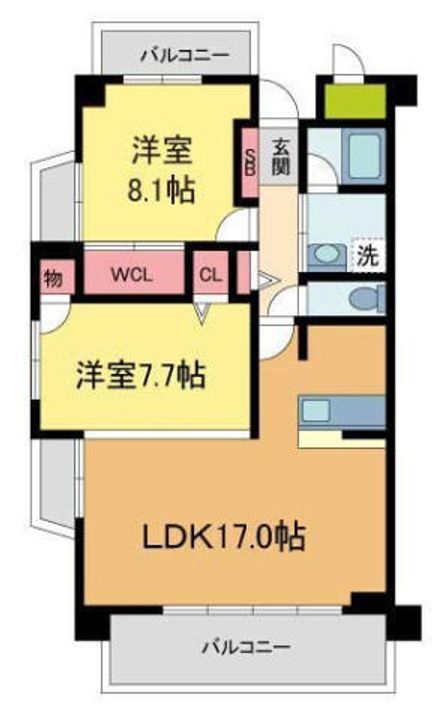 セリシール夙川苦楽園515の間取り