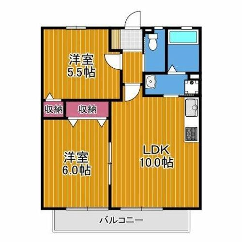 エスポワールⅡ Bの間取り