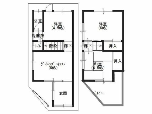 兵庫県尼崎市若王寺2丁目(一戸建)の賃貸物件の間取り