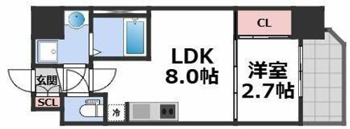 セレニテ夕陽丘エクラの間取り