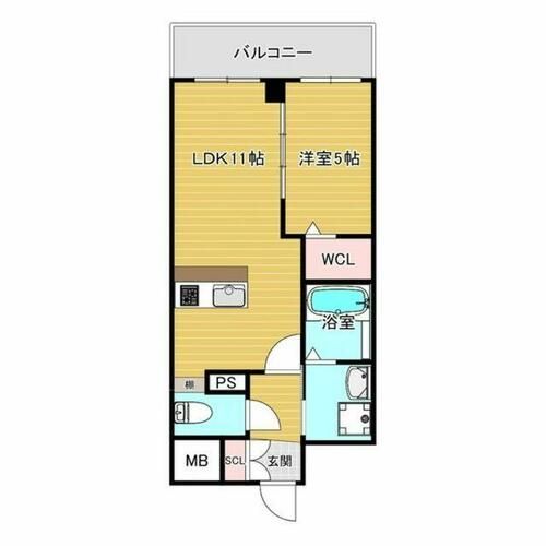 大阪府東大阪市荒本西4丁目(マンション)の賃貸物件の間取り