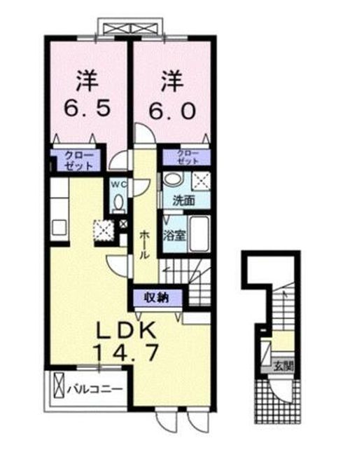 大阪府堺市北区南花田町(アパート)の賃貸物件の間取り