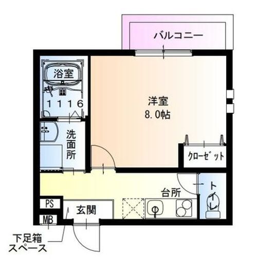 大阪府大東市野崎1丁目(アパート)の賃貸物件の間取り
