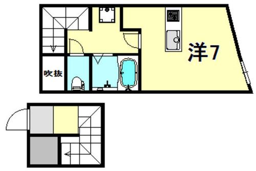 兵庫県芦屋市打出町(アパート)の賃貸物件の間取り