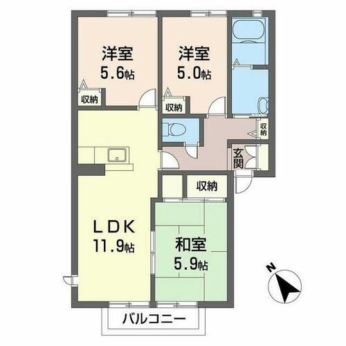 グリーンコート土山0203の間取り