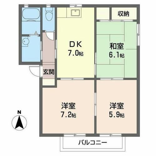 バリュージュ・IBARA・夢み台CC202の間取り