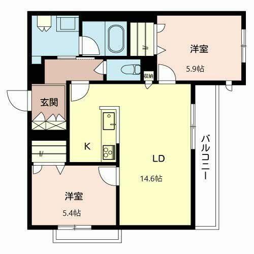 茨木市シャーメゾン上穂積III0203の間取り
