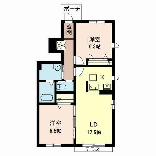シャーメゾン江井島海岸A101の間取り