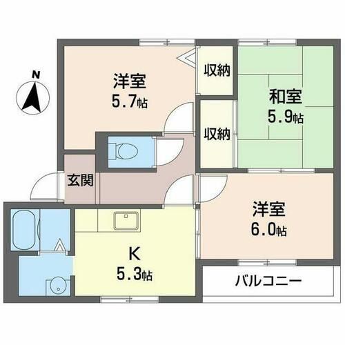 メゾン六甲CC202の間取り