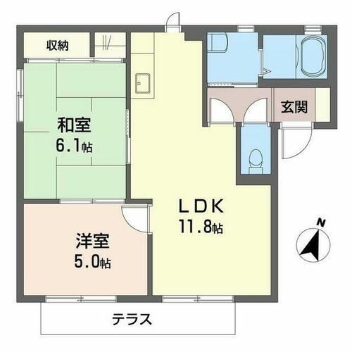 シティパレスIIA102の間取り