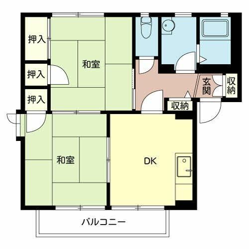 ガーデンハイツ緑ケ丘2B201の間取り