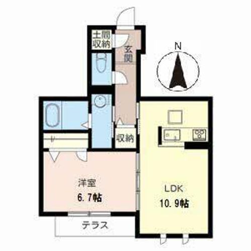 シャーメゾン太秦桂ヶ原0102の間取り