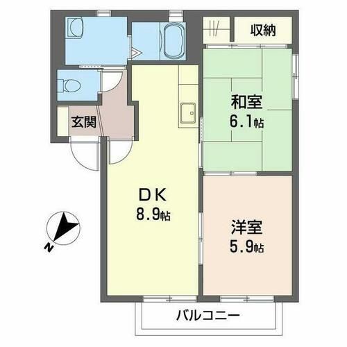 シャーメゾン 堅田C102の間取り
