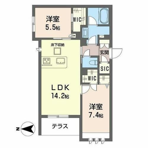 シャーメゾン ブラン ノア0101の間取り