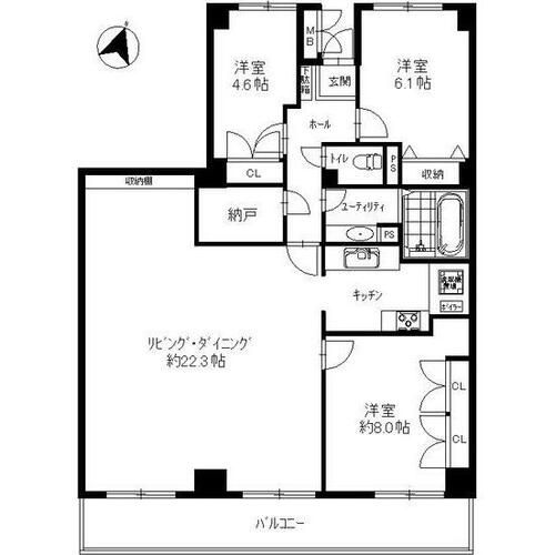 西28丁目パークマンション503の間取り