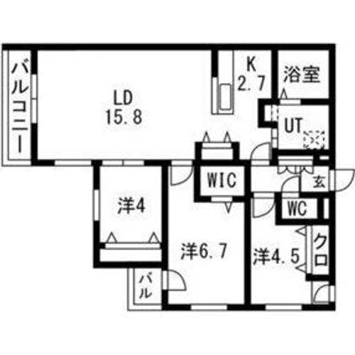 アルファスクエア円山北2条305の間取り