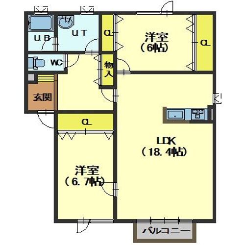 ルーチェⅡ204の間取り