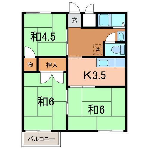レスト北新川 B棟の間取り