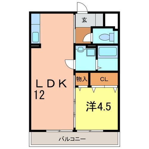 セジュール一ツ木207の間取り