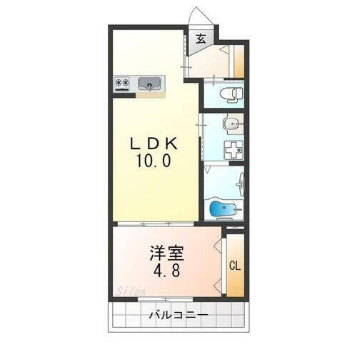 大阪府堺市堺区北庄町1丁(アパート)の賃貸物件の間取り