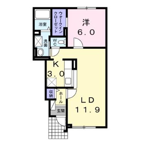 北海道函館市柏木町(アパート)の賃貸物件102の間取り