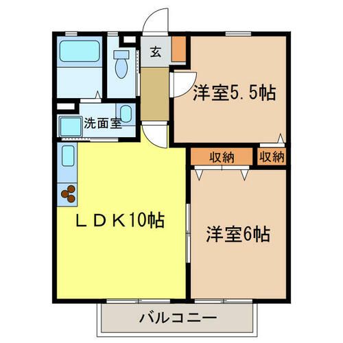 エスポワールⅡB201の間取り