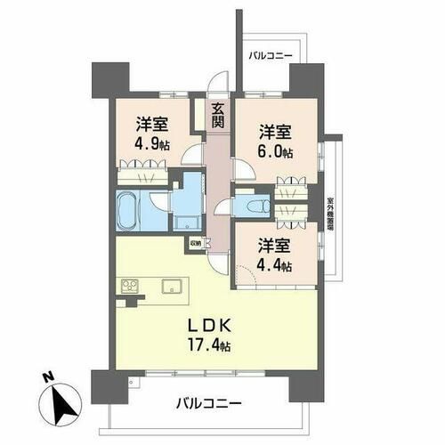 ファミリアーレ上小田井グランステージ 1012号室1012の間取り