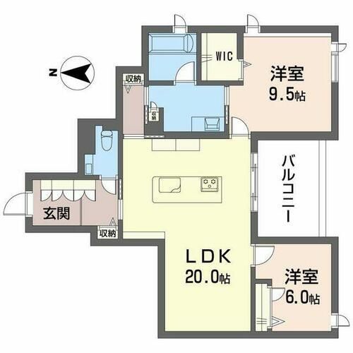 白壁 THE GARDEN201の間取り
