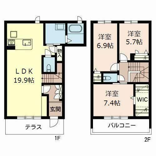 シャーメゾン殿山町0102の間取り