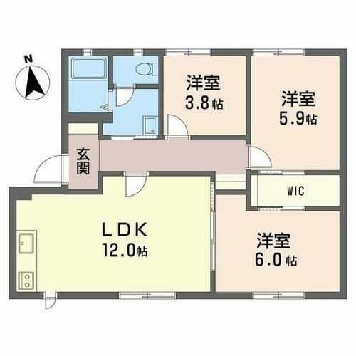 カレッジヒルズ A棟の間取り