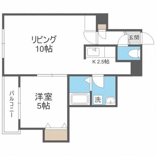 北海道札幌市中央区北二条東8丁目(アパート)の賃貸物件の間取り