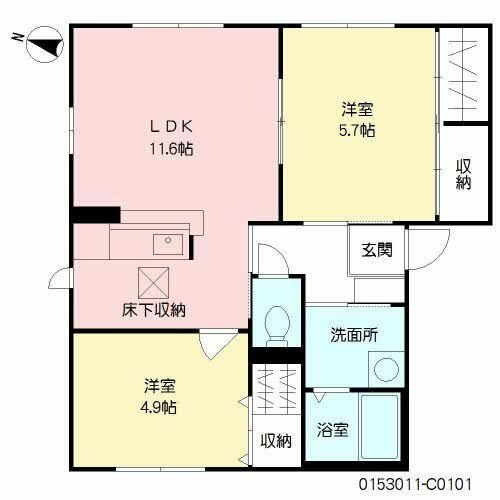 グラン・シャーメゾン C棟C0101の間取り