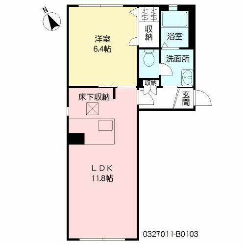 ヴァーチャスの杜 B棟B0103の間取り