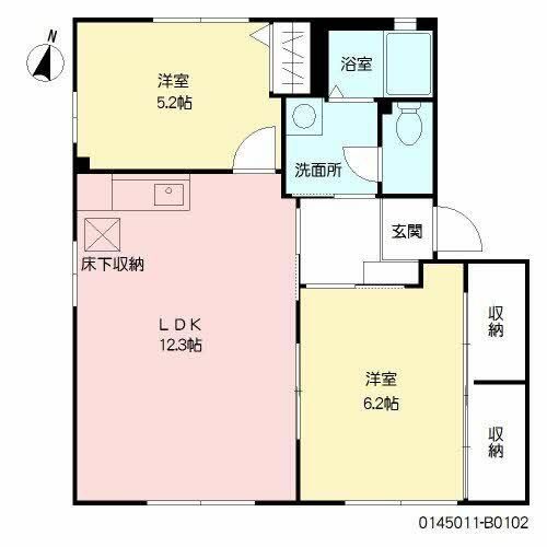 シャーメゾン中曽根 B棟B0102の間取り