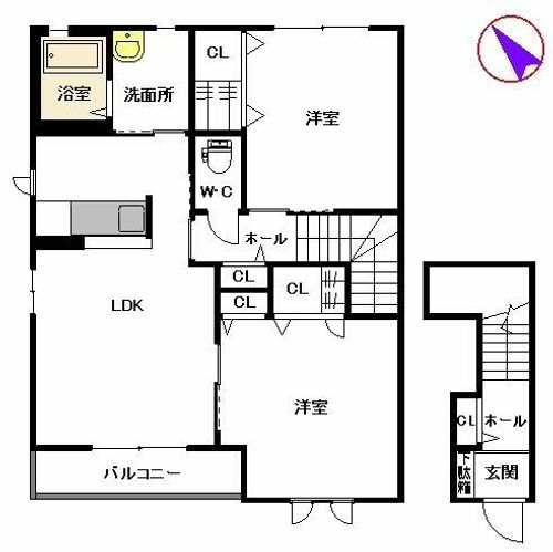 パンセレイノン B棟B0202の間取り
