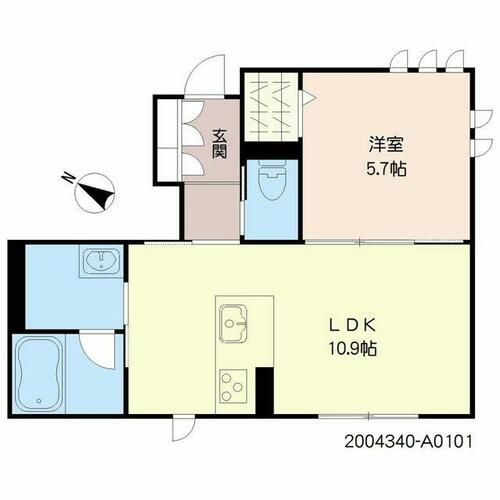 エンゼルハイム 7号館A0101の間取り
