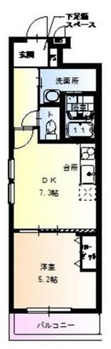 大阪府大阪市東淀川区南江口1丁目(アパート)の賃貸物件の間取り