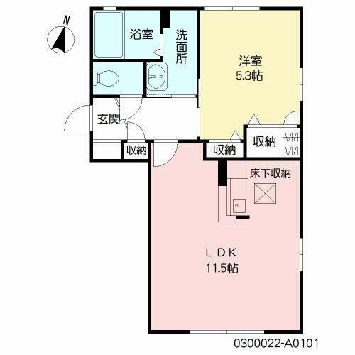 ハーティストK A棟A0101の間取り
