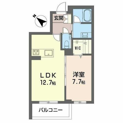 Aile Blanche 吹上0402の間取り