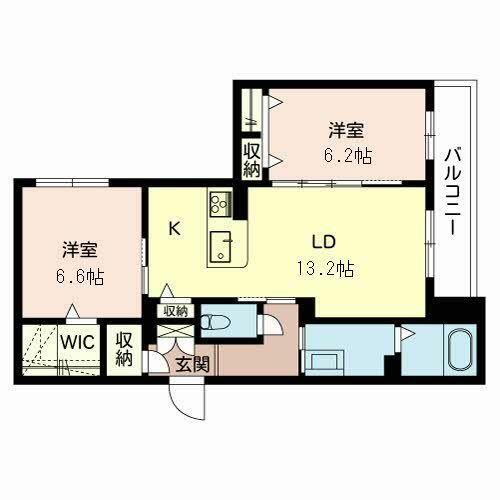 トレノーヴェ夙川0201の間取り
