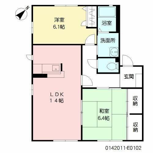 咲ら坂 E棟E0102の間取り