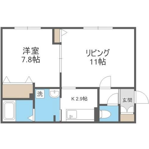 北海道札幌市中央区南十二条西16丁目(マンション)の賃貸物件の間取り
