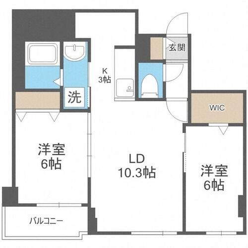 北海道札幌市中央区大通西16丁目(マンション)の賃貸物件の間取り
