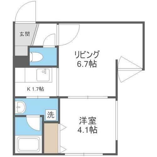 北海道札幌市中央区北二条西21丁目(マンション)の賃貸物件の間取り
